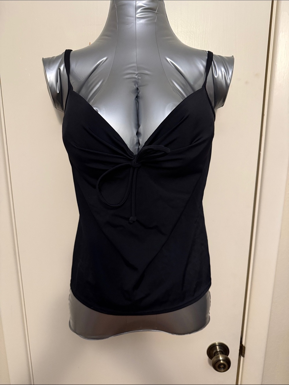 BHFO Sleek Black Swim Top ONLY Size 36DD NWT